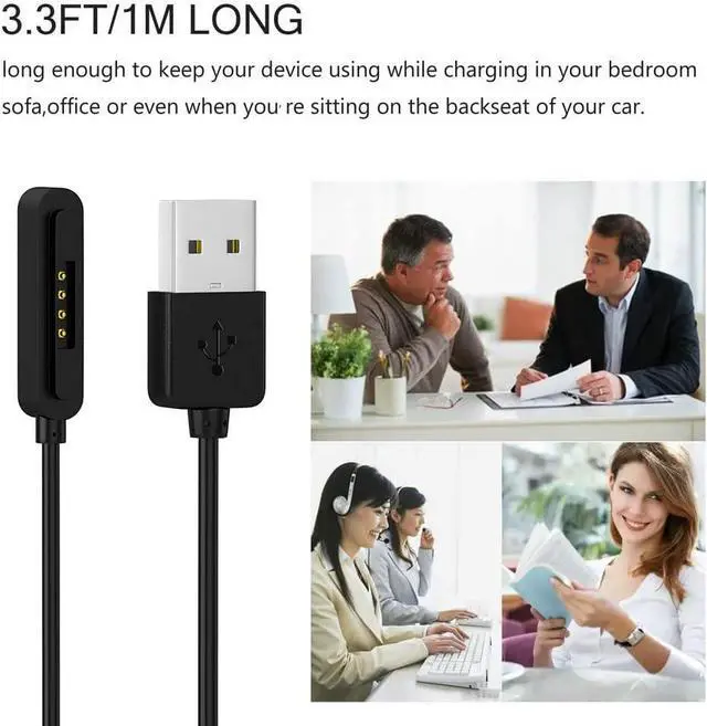 Alt view image 5 of 7 - WERLEO Charger Compatible for Asus Zenwatch 2, 3.3ft Portable USB Charging Cable Cord Replacement Charging Cradle Station Compatible Asus Zenwatch 2 Smartwatch & WI501Q/ WI502Q