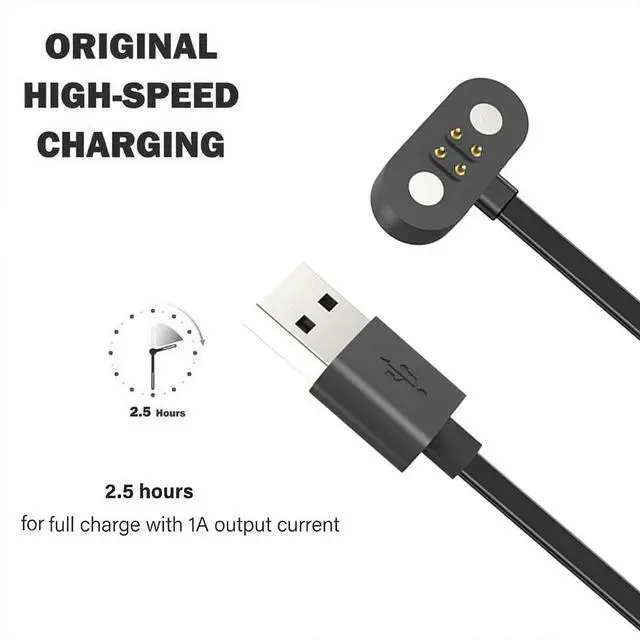 Alt view image 3 of 5 - WERLEO [2 Pack] Charger Compatible with GEUYNAY S18 / mojawa Run Plus/Bxswtu X7 / Atopskins X7 / H2O Audio TRI PRO Bone Conduction Headphones, 2FT Replacement USB Charging Magnetic Cable Cord