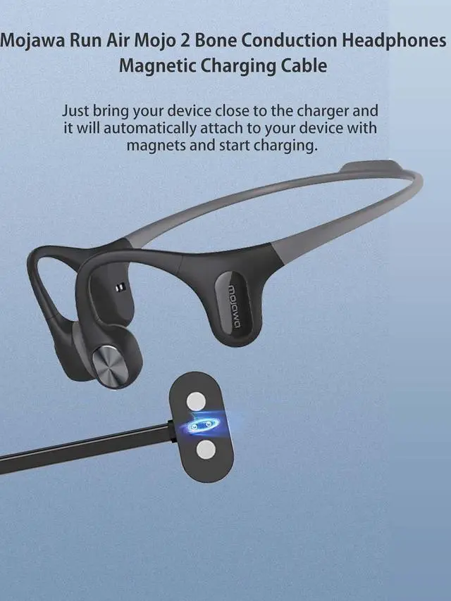 Alt view image 3 of 7 - WERLEO [2 pack] Charger for Mojawa Run Air Mojo 2 Bone Conduction Headphones, Magnetic USB Charging Cable 1.96ft/60cm,Charger Cable for Mojawa Run Air Mojo 2 Open Ear Headphones