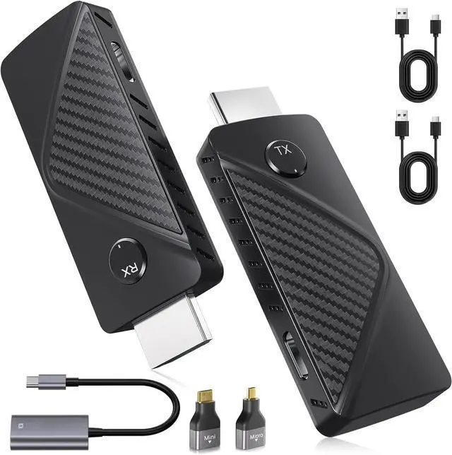 Main image of WERLEO Wireless HDMI Transmitter and Receiver, Temracha 1080P Plug & Play Portable Adapter, Supports 2.4/5GHz for Streaming Video up to 100FT, Ideal for Laptop/PC/TV Box