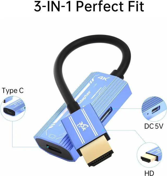 Alt view image 4 of 7 - WERLEO HDMI to USB C AR Glasses Adapter(4K@60Hz). C Port Be Suitable for XR/AR Glasses,Portable Monitor, Projector. HDMI Port Compatible Steam Deck,PS4/5,Xbox,Desktop PC, Laptop.Plug and Play