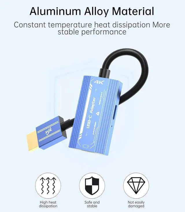 Alt view image 2 of 7 - WERLEO HDMI to USB C AR Glasses Adapter(4K@60Hz). C Port Be Suitable for XR/AR Glasses,Portable Monitor, Projector. HDMI Port Compatible Steam Deck,PS4/5,Xbox,Desktop PC, Laptop.Plug and Play