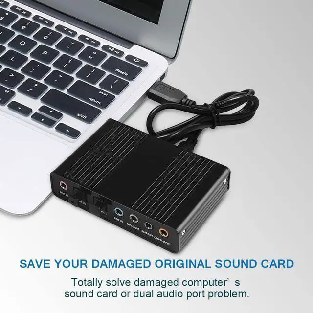 Alt view image 2 of 7 - WERLEO USB 2.0 External Sound Card 6 Channel 5.1 Surround Optical S/PDIF Audio Sound Card Adapter for PC Laptop Recording Compatible with Windows 10/8 / 7/ XP