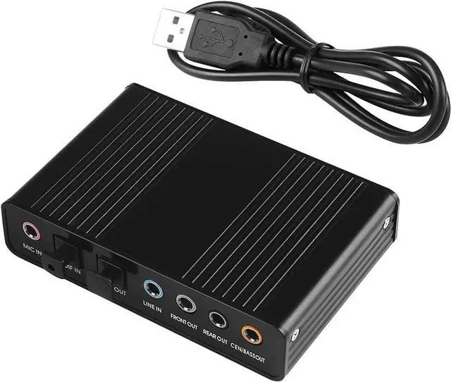Main image of WERLEO USB 2.0 External Sound Card 6 Channel 5.1 Surround Optical S/PDIF Audio Sound Card Adapter for PC Laptop Recording Compatible with Windows 10/8 / 7/ XP