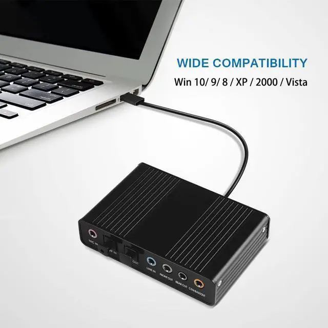 Alt view image 6 of 7 - WERLEO USB 2.0 External Sound Card 6 Channel 5.1 Surround Optical S/PDIF Audio Sound Card Adapter for PC Laptop Recording Compatible with Windows 10/8 / 7/ XP
