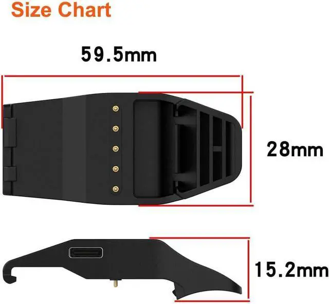 Alt view image 3 of 7 - WERLEO [2 Pack] Charging Clip for Garmin T5, TT15, TT10, T15, G TT15x, TT25 GPS Dog Collar Charger Adapter,Type C Charger Replacement