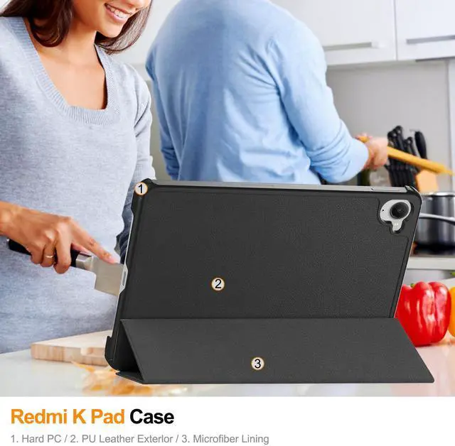 Alt view image 5 of 7 - WERLEO Case for Xiaomi Redmi K Pad 8.8 Inch, Tri fold Slim Lightweight Hard Shell Smart Protective Cover with Multi-Angle Stand, Universal Stylus Pen