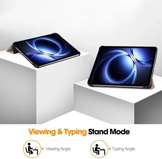 Alt view image 2 of 7 - WERLEO Case for Xiaomi Redmi K Pad 8.8 Inch, Tri fold Slim Lightweight Hard Shell Smart Protective Cover with Multi-Angle Stand, Universal Stylus Pen Rose Gold