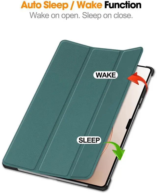 Alt view image 2 of 7 - WERLEO Case for Xiaomi Pad 7 Ultra 14 Inch, Tri fold Slim Lightweight Hard Shell Smart Protective Cover with Multi-Angle Stand, Universal Stylus Pen Dark Green