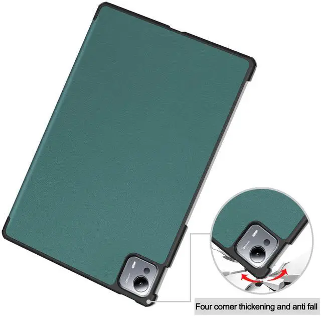 Alt view image 4 of 7 - WERLEO Case for Xiaomi Pad 7 Ultra 14 Inch, Tri fold Slim Lightweight Hard Shell Smart Protective Cover with Multi-Angle Stand, Universal Stylus Pen Dark Green
