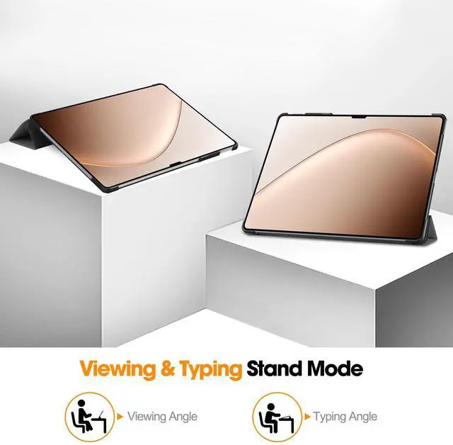Alt view image 3 of 7 - WERLEO Case for Xiaomi Pad 7 Ultra 14 Inch, Tri fold Slim Lightweight Hard Shell Smart Protective Cover with Multi-Angle Stand, Universal Stylus Pen Grey