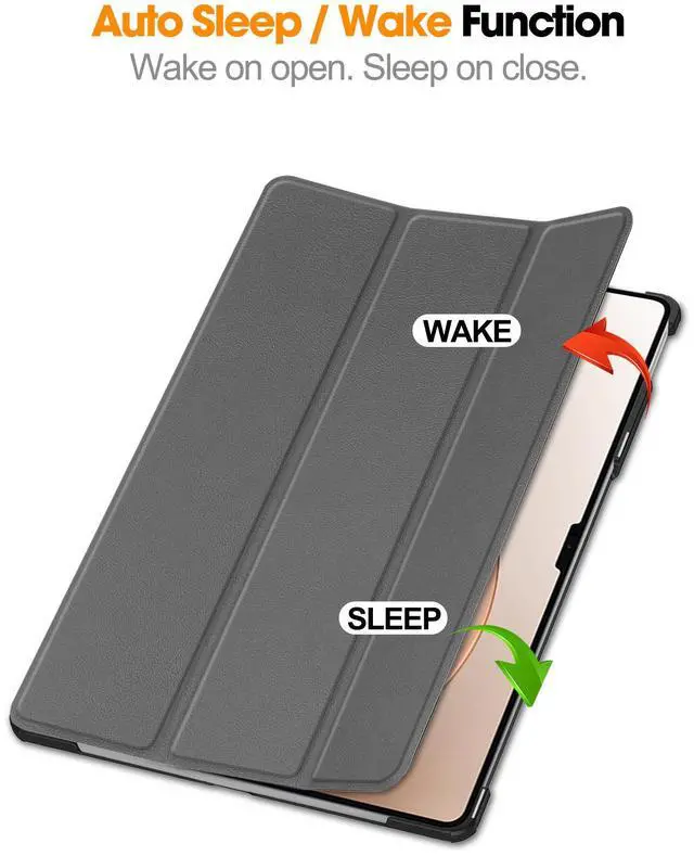 Alt view image 2 of 7 - WERLEO Case for Xiaomi Pad 7 Ultra 14 Inch, Tri fold Slim Lightweight Hard Shell Smart Protective Cover with Multi-Angle Stand, Universal Stylus Pen Grey