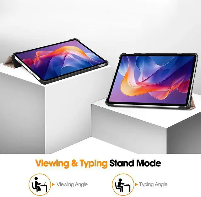 Alt view image 3 of 7 - WERLEO Case for Xiaomi Redmi Pad 2 11 inch 2025, Tri fold Slim Hard Shell Smart Protective Cover with Multi-Angle Stand, Auto Sleep/Wake, Universal Stylus Pen Rose Gold