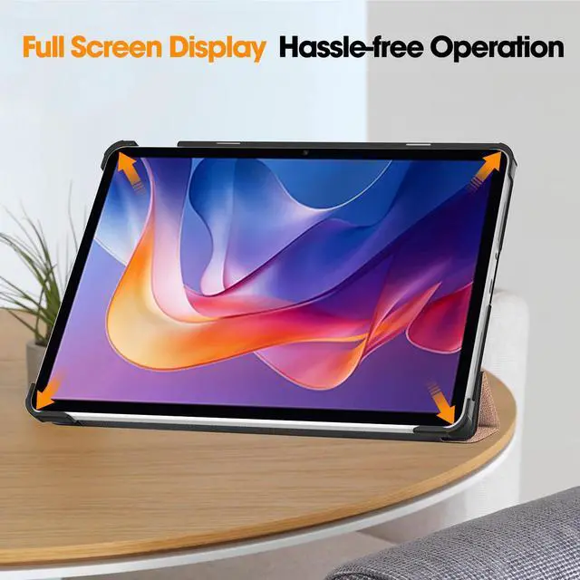 Alt view image 5 of 7 - WERLEO Case for Xiaomi Redmi Pad 2 11 inch 2025, Tri fold Slim Hard Shell Smart Protective Cover with Multi-Angle Stand, Auto Sleep/Wake, Universal Stylus Pen Rose Gold