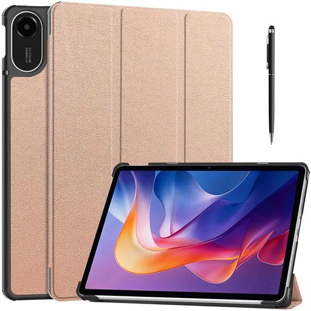 Main image of WERLEO Case for Xiaomi Redmi Pad 2 11 inch 2025, Tri fold Slim Hard Shell Smart Protective Cover with Multi-Angle Stand, Auto Sleep/Wake, Universal Stylus Pen Rose Gold