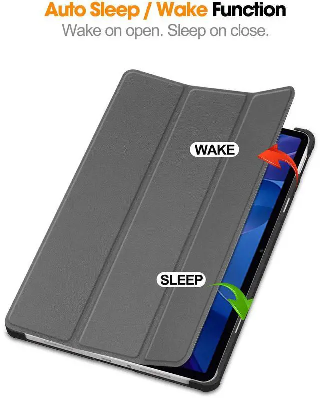 Alt view image 2 of 7 - WERLEO Case for Xiaomi Redmi Pad 2 11 inch 2025, Tri fold Slim Hard Shell Smart Protective Cover with Multi-Angle Stand, Auto Sleep/Wake, Universal Stylus Pen Grey
