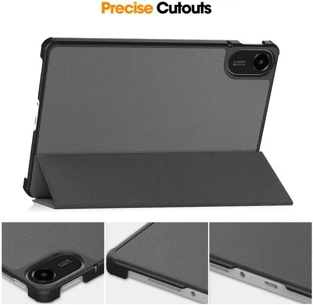 Alt view image 6 of 7 - WERLEO Case for Xiaomi Redmi Pad 2 11 inch 2025, Tri fold Slim Hard Shell Smart Protective Cover with Multi-Angle Stand, Auto Sleep/Wake, Universal Stylus Pen Grey