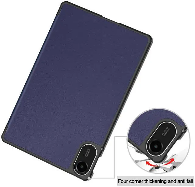 Alt view image 6 of 7 - WERLEO Case for Xiaomi Redmi Pad 2 11 inch 2025, Tri fold Slim Hard Shell Smart Protective Cover with Multi-Angle Stand, Auto Sleep/Wake, Universal Stylus Pen Blue