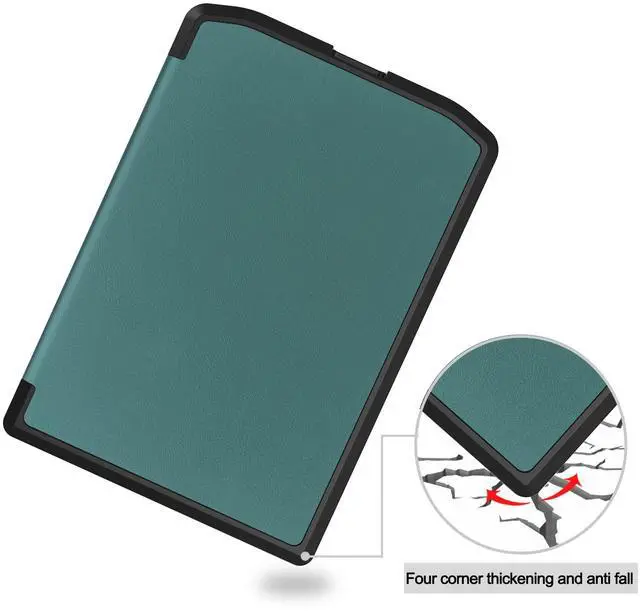 Alt view image 3 of 7 - WERLEO Case for Pocketbook Verse PB629 / Verse Pro PB634 / Lite E-Reader 6 Inch, Slim Hard Shell Smart Protective Cover with Multi-Angle Stand, Auto Sleep/Wake Dark Green
