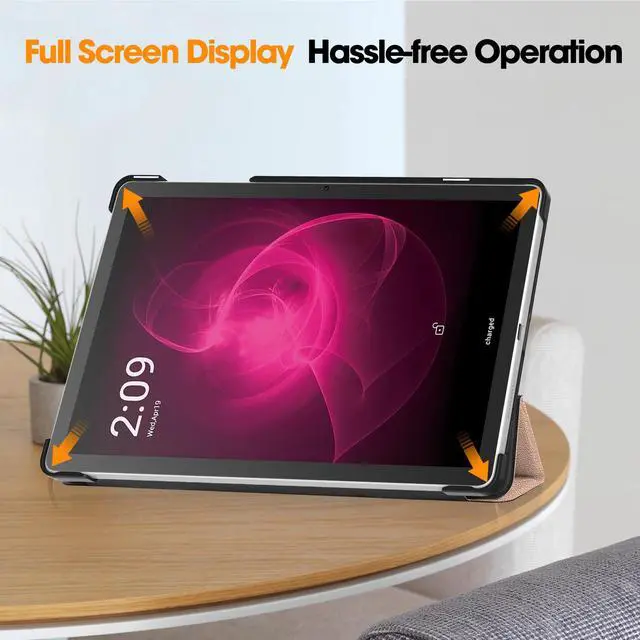 Alt view image 4 of 7 - WERLEO for T-Mobile Revvl Tab 5G Tablet Case 10.36 Inch, Auto Wake/Sleep and Slim Leather Full Protector Trifold Stand Cover Case for Revvl Tab 5G Tablet 2023 Rose Gold