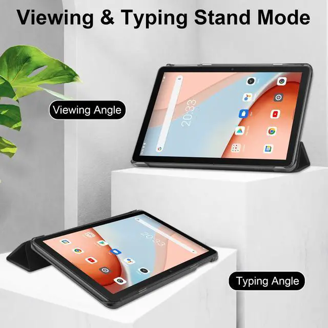 Alt view image 2 of 7 - WERLEO Custer Case for Blackview Tab 7 WiFi / Tab 8 WiFi 10.1" Ultra-Thin PU-Leather Hard Shell Slim Translucent Frosted Hard Back Cover with Universal Stylus Pen