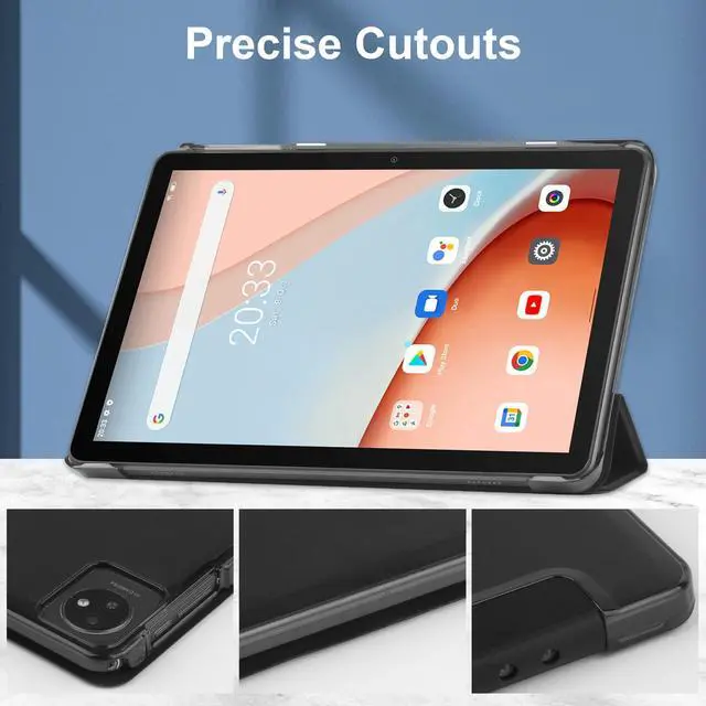 Alt view image 3 of 7 - WERLEO Custer Case for Blackview Tab 7 WiFi / Tab 8 WiFi 10.1" Ultra-Thin PU-Leather Hard Shell Slim Translucent Frosted Hard Back Cover with Universal Stylus Pen