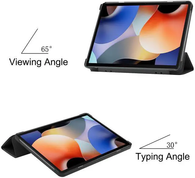 Alt view image 3 of 7 - WERLEO Case for Blackview Oscal Pad 10 10.1 inch 2023 Tablet, Light Weight Slim Tri-Fold Shockproof Magnetic Stand Leather Cover with Universal Stylus Pen