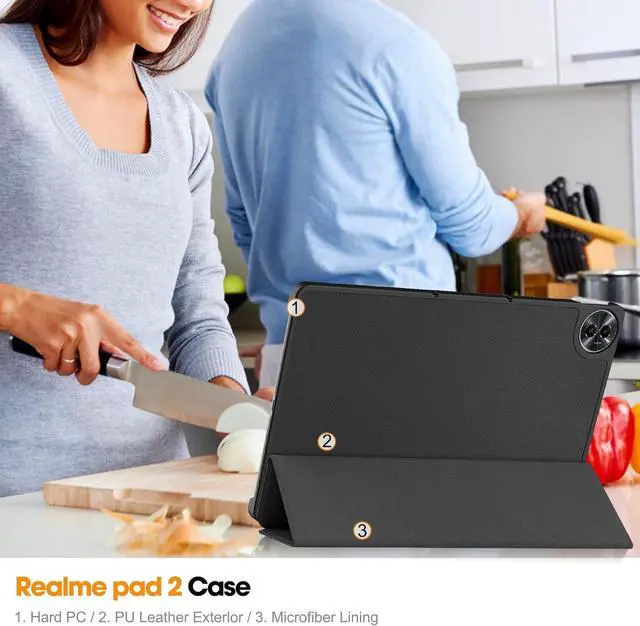 Alt view image 3 of 7 - WERLEO Case for Oppo Realme Pad 2 11.5 inch 2023, Folio Slim Smart Cover Lightweight Hard Shell Protective Case with Multi-Angle Stand, Universal Stylus Pen