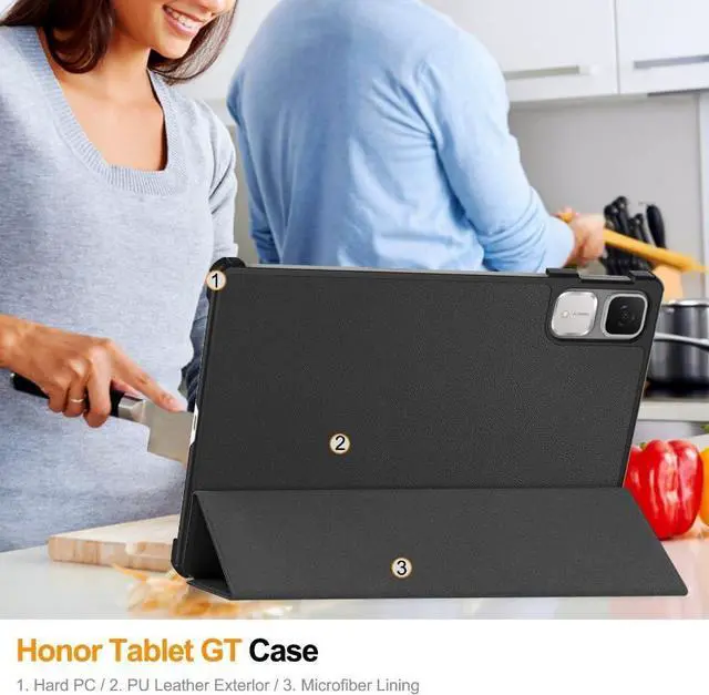 Alt view image 5 of 7 - WERLEO Case for Honor GT 11.5 inch 2025 Model ROL-W60, Slim Smart Cover Lightweight Hard Shell Protective Cover with Multi-Angle Stand, Universal Stylus Pen