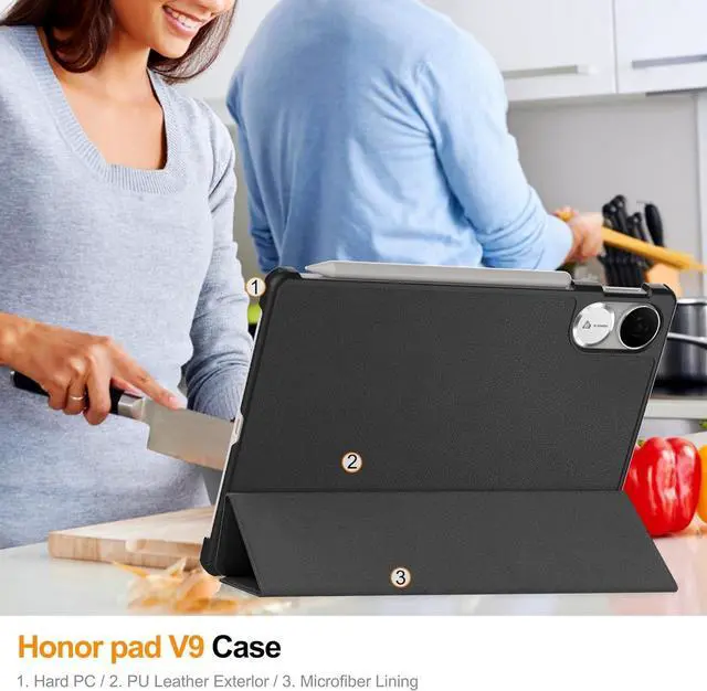 Alt view image 7 of 7 - WERLEO Case for Honor Pad V9 11.5 inch 2024 ROL-W00, Slim Smart Cover Lightweight Hard Shell Protective Cover with Multi-Angle Stand, Universal Stylus Pen