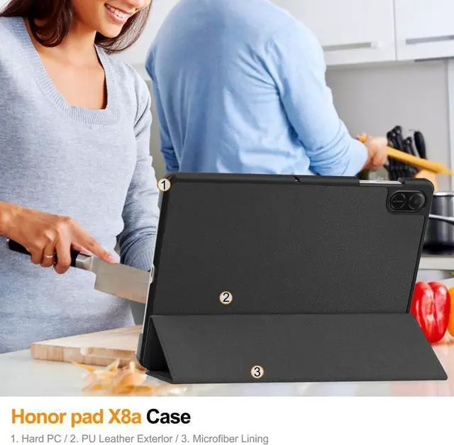 Alt view image 2 of 7 - WERLEO Case for Honor Pad X8A / X9 11 Inch 2024, Slim Smart Cover Lightweight Hard Shell Protective Cover with Multi-Angle Stand, Universal Stylus Pen