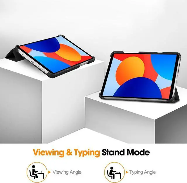 Alt view image 3 of 7 - WERLEO Case for Xiaomi Redmi Pad SE 8.7 inch 2024, Slim Smart Cover Lightweight Hard Shell Protective Cover with Multi-Angle Stand, Universal Stylus Pen