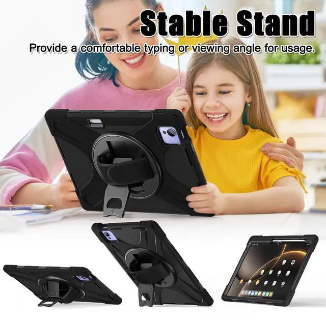 Alt view image 2 of 7 - WERLEO Case for Xiaomi Pad 7 Ultra 14 inch 2025 Shockproof Cover with Screen Protector Pencil Holder Rotatable Stand Shoulder Strap Stylus Pen