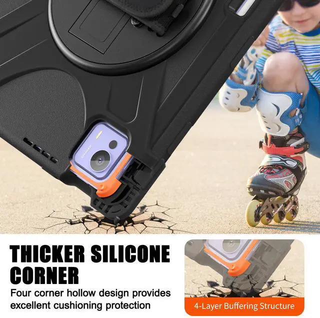 Alt view image 4 of 7 - WERLEO Case for Xiaomi Pad 7 Ultra 14 inch 2025 Shockproof Cover with Screen Protector Pencil Holder Rotatable Stand Shoulder Strap Stylus Pen
