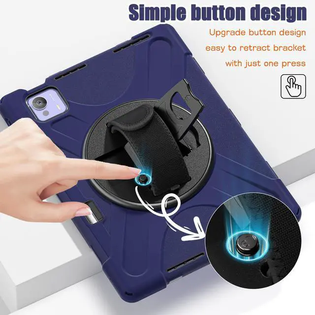 Alt view image 7 of 7 - WERLEO Case for Xiaomi Pad 7 Ultra 14 inch 2025 Shockproof Cover with Screen Protector Pencil Holder Rotatable Stand Shoulder Strap Stylus Pen Navy Blue