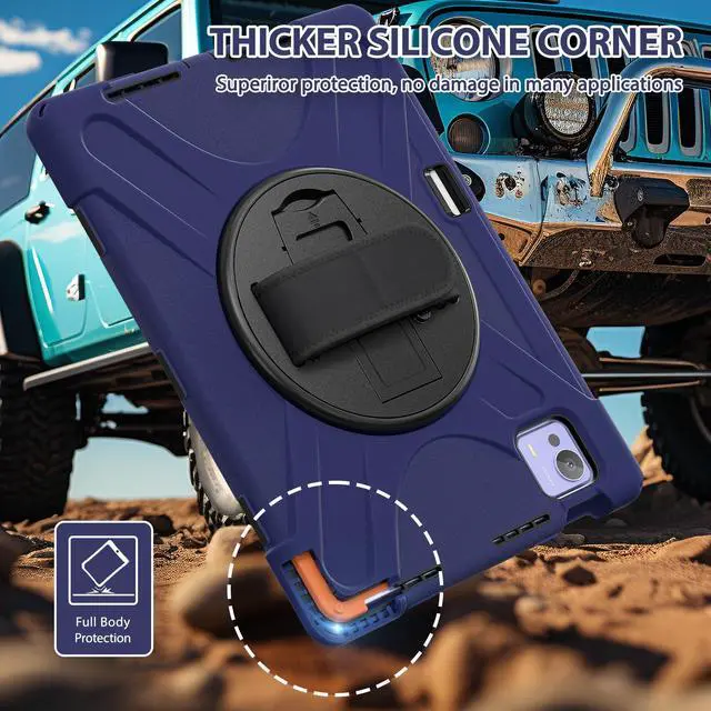 Alt view image 2 of 7 - WERLEO Case for Xiaomi Pad 7 Ultra 14 inch 2025 Shockproof Cover with Screen Protector Pencil Holder Rotatable Stand Shoulder Strap Stylus Pen Navy Blue