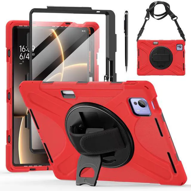 Main image of WERLEO Case for Xiaomi Pad 7 Ultra 14 inch 2025 Shockproof Cover with Screen Protector Pencil Holder Rotatable Stand Shoulder Strap Stylus Pen Red