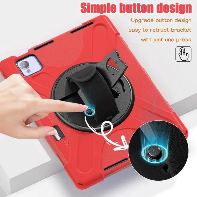 Alt view image 7 of 7 - WERLEO Case for Xiaomi Pad 7 Ultra 14 inch 2025 Shockproof Cover with Screen Protector Pencil Holder Rotatable Stand Shoulder Strap Stylus Pen Red