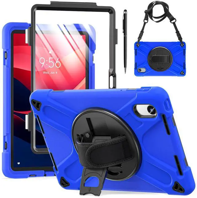 Main image of WERLEO Case for Lenovo Tab M11 / K11 LTE 11 inch 2024 TB330FU TB330XU TB-331FC Shockproof Cover with Screen Protector + Rotating Hand Strap & Stand + Shoulder Strap + Universal Stylus Pen Blue