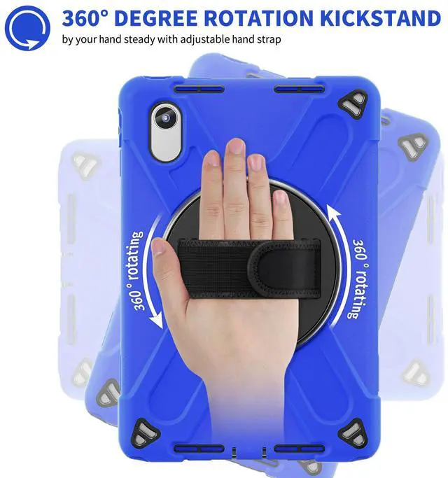Alt view image 7 of 7 - WERLEO Case for Lenovo Tab M11 / K11 LTE 11 inch 2024 TB330FU TB330XU TB-331FC Shockproof Cover with Screen Protector + Rotating Hand Strap & Stand + Shoulder Strap + Universal Stylus Pen Blue