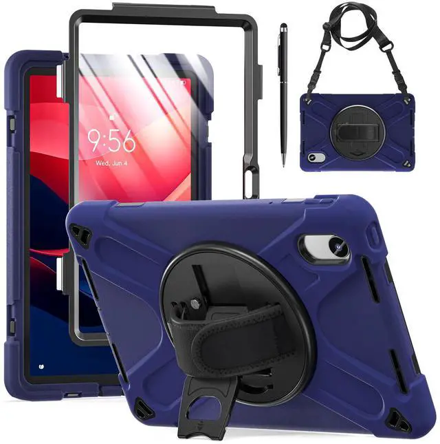 Main image of WERLEO Case for Lenovo Tab M11 / K11 LTE 11 inch 2024 TB330FU TB330XU TB-331FC Shockproof Cover with Screen Protector + Rotating Hand Strap & Stand + Shoulder Strap + Universal Stylus Pen Navy Blue