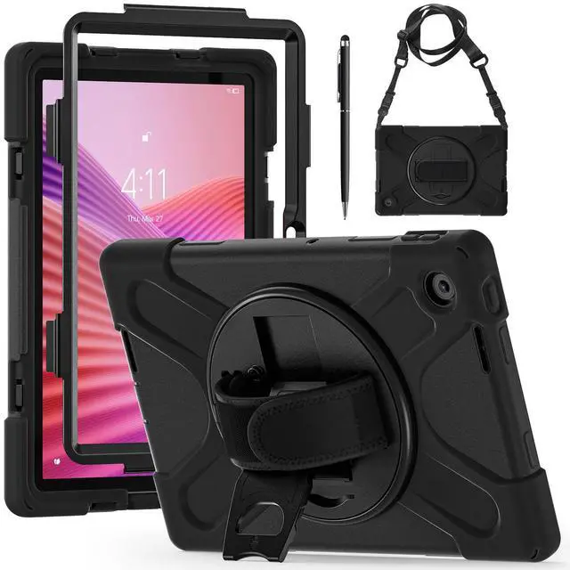 Main image of WERLEO Case for Lenovo Tab 10.1 inch 2025 Model TB311FU TB311XU with Pencil Holder | Shockproof Cover with Kickstand Hand Strap Shoulder Strap Universal Stylus Pen