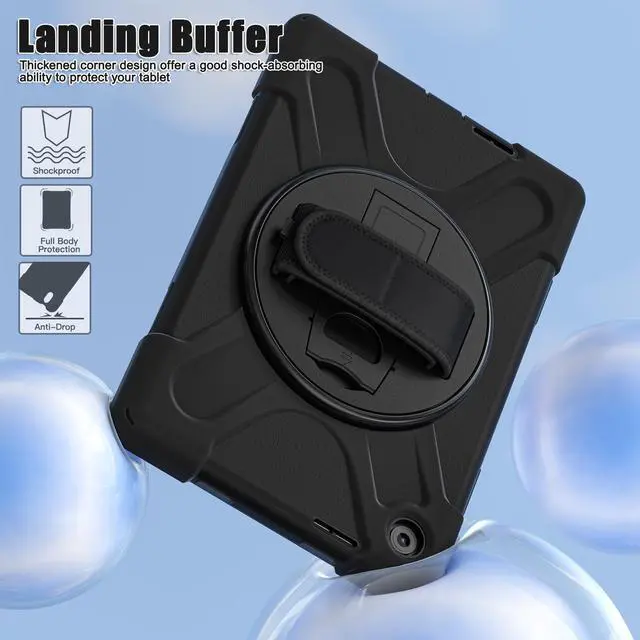 Alt view image 2 of 7 - WERLEO Case for Lenovo Tab 10.1 inch 2025 Model TB311FU TB311XU with Pencil Holder | Shockproof Cover with Kickstand Hand Strap Shoulder Strap Universal Stylus Pen