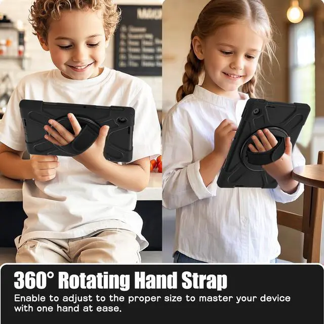 Alt view image 4 of 7 - WERLEO Case for Lenovo Tab 10.1 inch 2025 Model TB311FU TB311XU with Pencil Holder | Shockproof Cover with Kickstand Hand Strap Shoulder Strap Universal Stylus Pen