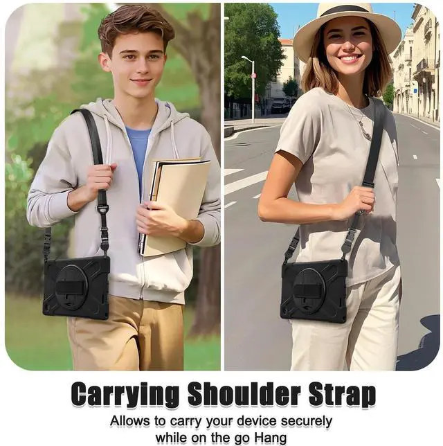 Alt view image 7 of 7 - WERLEO Case for Lenovo Tab 10.1 inch 2025 Model TB311FU TB311XU with Pencil Holder | Shockproof Cover with Kickstand Hand Strap Shoulder Strap Universal Stylus Pen