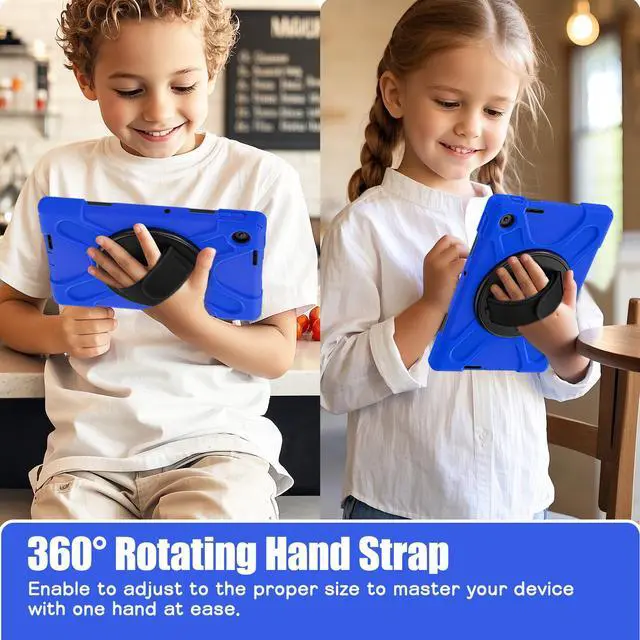 Alt view image 4 of 7 - WERLEO Case for Lenovo Tab 10.1 inch 2025 Model TB311FU TB311XU with Pencil Holder | Shockproof Cover with Kickstand Hand Strap Shoulder Strap Universal Stylus Pen Blue