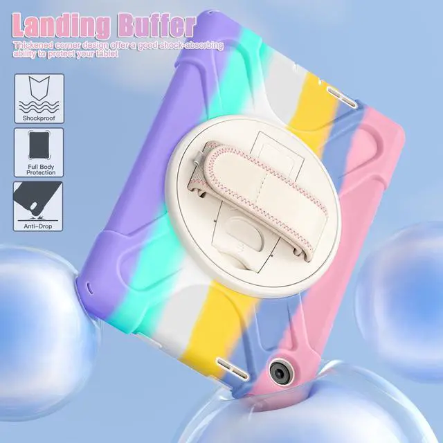 Alt view image 2 of 7 - WERLEO Case for Lenovo Tab 10.1 inch 2025 Model TB311FU TB311XU with Pencil Holder | Shockproof Cover with Kickstand Hand Strap Shoulder Strap Universal Stylus Pen Pink