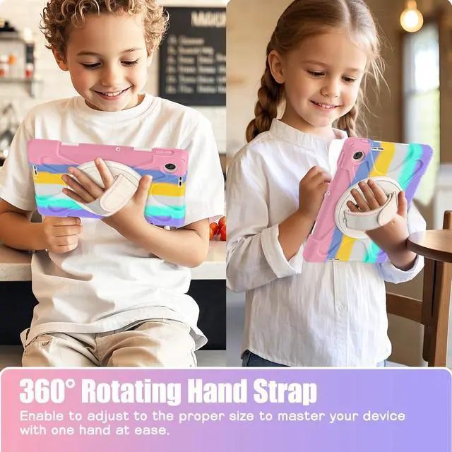 Alt view image 4 of 7 - WERLEO Case for Lenovo Tab 10.1 inch 2025 Model TB311FU TB311XU with Pencil Holder | Shockproof Cover with Kickstand Hand Strap Shoulder Strap Universal Stylus Pen Pink