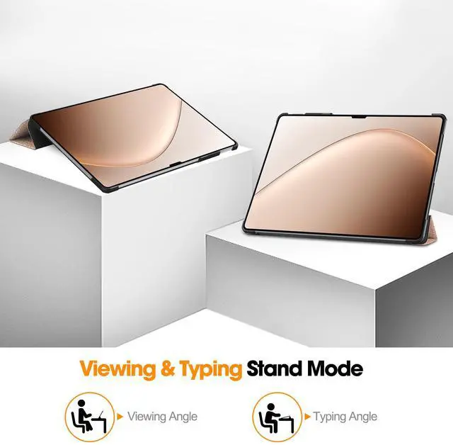 Alt view image 3 of 7 - WERLEO Case for Xiaomi Pad 7 Ultra 14 inch 2025, Slim Smart Cover Lightweight Hard Shell Protective Cover with Multi-Angle Stand, Universal Stylus Pen Rose Gold