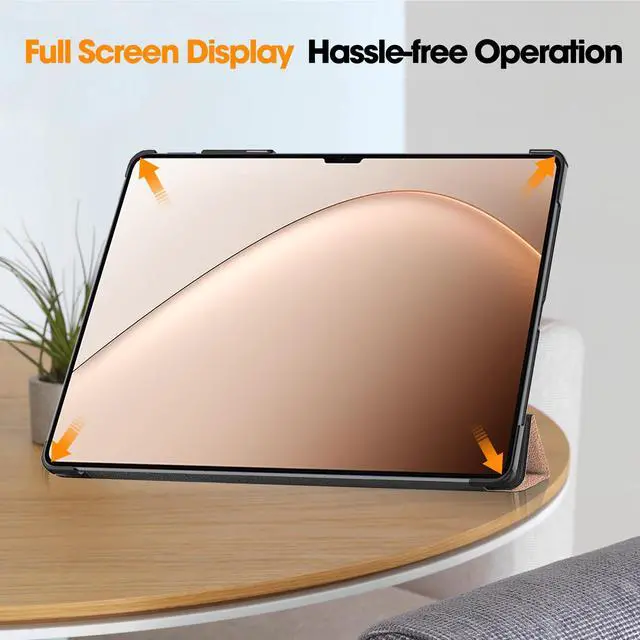 Alt view image 4 of 7 - WERLEO Case for Xiaomi Pad 7 Ultra 14 inch 2025, Slim Smart Cover Lightweight Hard Shell Protective Cover with Multi-Angle Stand, Universal Stylus Pen Rose Gold
